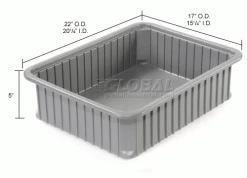 Promo โค๏ธ Dandux Dividable Stackable Plastic Box 50P0114050 - 22-1/2"L x 17-1/2"W x 5"H, Gray ๐ 31 Promo โค๏ธ Dandux Dividable Stackable Plastic Box 50P0114050 - 22-1/2"L x 17-1/2"W x 5"H, Gray ๐ -Containers shop 772038 dim