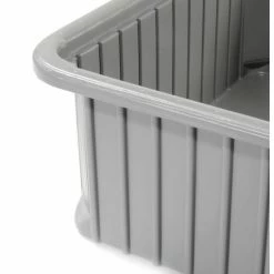 Best reviews of 🎁 Dandux Dividable Stackable Plastic Box 50P0114060 - 22-1/2"L x 17-1/2"W x 6"H, Gray ⭐ -Containers shop 772040 09 1