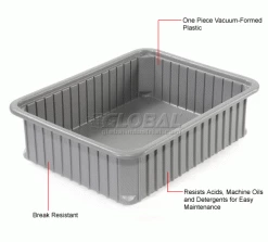 Best Pirce 👍 Dandux Dividable Stackable Plastic Box 50P0114080 - 22-1/2"L x 17-1/2"W x 8"H, Gray ❤️ 26 Best Pirce 👍 Dandux Dividable Stackable Plastic Box 50P0114080 - 22-1/2"L x 17-1/2"W x 8"H, Gray ❤️ -Containers shop 772040 1wco 4