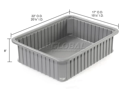 Best Pirce 👍 Dandux Dividable Stackable Plastic Box 50P0114080 - 22-1/2"L x 17-1/2"W x 8"H, Gray ❤️ 15 Best Pirce 👍 Dandux Dividable Stackable Plastic Box 50P0114080 - 22-1/2"L x 17-1/2"W x 8"H, Gray ❤️ - Image 15