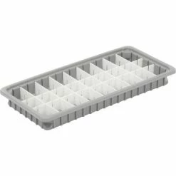 Coupon 😉 Dandux Dividable Stackable Plastic Box 50P0224024 - 24"L x 11"W x 2-1/2"H, Gray 🥰 -Containers shop 772055 02