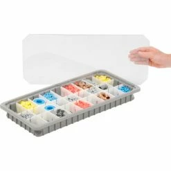 Coupon 😉 Dandux Dividable Stackable Plastic Box 50P0224024 - 24"L x 11"W x 2-1/2"H, Gray 🥰 -Containers shop 772055 06