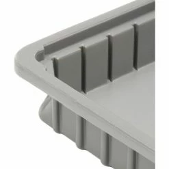 Coupon 😉 Dandux Dividable Stackable Plastic Box 50P0224024 - 24"L x 11"W x 2-1/2"H, Gray 🥰 -Containers shop 772055 07