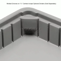 Coupon 😉 Dandux Dividable Stackable Plastic Box 50P0224024 - 24"L x 11"W x 2-1/2"H, Gray 🥰 -Containers shop 772055 3wco