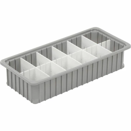 Best Pirce 👏 Dandux Dividable Stackable Plastic Box 50P0224050 - 24"L x 11"W x 5"H, Gray 🔥 3 Best Pirce 👏 Dandux Dividable Stackable Plastic Box 50P0224050 - 24"L x 11"W x 5"H, Gray 🔥 - Image 3
