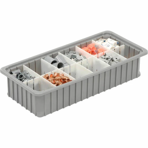 Best Pirce 👏 Dandux Dividable Stackable Plastic Box 50P0224050 - 24"L x 11"W x 5"H, Gray 🔥 4 Best Pirce 👏 Dandux Dividable Stackable Plastic Box 50P0224050 - 24"L x 11"W x 5"H, Gray 🔥 - Image 4