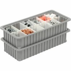 Best Pirce 👏 Dandux Dividable Stackable Plastic Box 50P0224050 - 24"L x 11"W x 5"H, Gray 🔥 20 Best Pirce 👏 Dandux Dividable Stackable Plastic Box 50P0224050 - 24"L x 11"W x 5"H, Gray 🔥 -Containers shop 772060 04