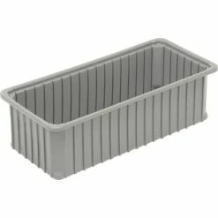 Buy ๐งจ Dandux Dividable Stackable Plastic Box 50P0224070 - 24"L x 11"W x 7"H, Gray ๐