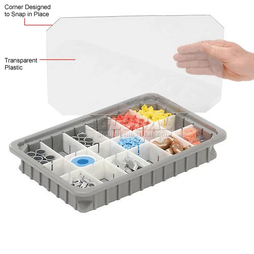 Promo 🎁 Dandux Insert Cover 50B0112LI for Dividable Grid Stackable Box, 16"L x 11"W, Clear - Pkg Qty 6 🎁 5 Promo 🎁 Dandux Insert Cover 50B0112LI for Dividable Grid Stackable Box, 16"L x 11"W, Clear - Pkg Qty 6 🎁 - Image 5