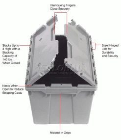 Outlet 👍 Akro-Mils Attached Lid Container 39085GREY - 21-1/2"L x 15"W x 9"H - Pkg Qty 6 🌟 38 Outlet 👍 Akro-Mils Attached Lid Container 39085GREY - 21-1/2"L x 15"W x 9"H - Pkg Qty 6 🌟 -Containers shop 772330 2wco