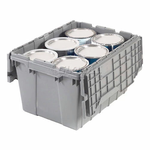 Best Pirce ✔️ Akro-Mils Attached Lid Container 39170GREY - 21-1/2"L x 15'W x 17"H - Pkg Qty 3 ✔️ 4 Best Pirce ✔️ Akro-Mils Attached Lid Container 39170GREY - 21-1/2"L x 15'W x 17"H - Pkg Qty 3 ✔️ - Image 4