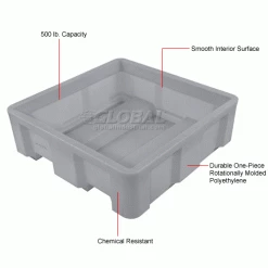 New 🎉 Dandux Forkliftable Single Wall Skid Bulk Container 512165A - 36" x 19-1/2" x 17-1/2", Gray 😀 -Containers shop 809107GY 1wco