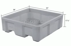New 🎉 Dandux Forkliftable Single Wall Skid Bulk Container 512165A - 36" x 19-1/2" x 17-1/2", Gray 😀 -Containers shop 809107GY dim