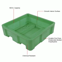 Best Sale 🔔 Dandux Forkliftable Single Wall Skid Bulk Container 512167E - 36" x 19-1/2" x 23-1/2", Green 💯 -Containers shop 809108GN 1wco
