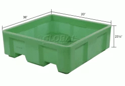 Best Sale 🔔 Dandux Forkliftable Single Wall Skid Bulk Container 512167E - 36" x 19-1/2" x 23-1/2", Green 💯 -Containers shop 809108GN dim