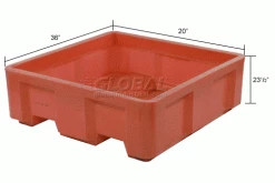 Cheap 🥰 Dandux Forkliftable Single Wall Skid Bulk Container 512167R - 36" x 19-1/2" x 23-1/2", Red ✨ -Containers shop 809108RD dim