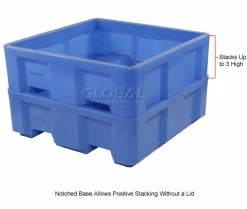 Budget ⭐ Dandux Forkliftable Single Wall Skid Bulk Container 512177 - 62" x 62" x 21", Blue 🤩 -Containers shop 809110BL 2wco 1