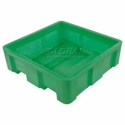 Discount 🛒 Dandux Forkliftable Single Wall Skid Bulk Container 51-2141GREEN - 48" x 48" x 17-1/2", Green 👍 -Containers shop 809110GN 01