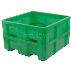 Discount 🛒 Dandux Forkliftable Single Wall Skid Bulk Container 51-2141GREEN - 48" x 48" x 17-1/2", Green 👍 -Containers shop 809110GN 03