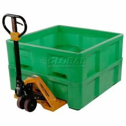 Discount 🛒 Dandux Forkliftable Single Wall Skid Bulk Container 51-2141GREEN - 48" x 48" x 17-1/2", Green 👍 -Containers shop 809110GN 06