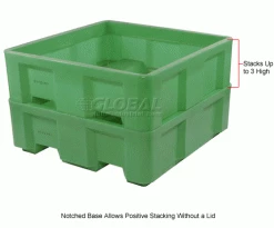 Discount 🛒 Dandux Forkliftable Single Wall Skid Bulk Container 51-2141GREEN - 48" x 48" x 17-1/2", Green 👍 -Containers shop 809110GN 2wco