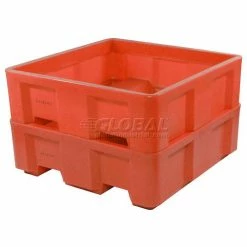 Cheap 🥰 Dandux Forkliftable Single Wall Skid Bulk Container 512167R - 36" x 19-1/2" x 23-1/2", Red ✨ -Containers shop 809110RD 03
