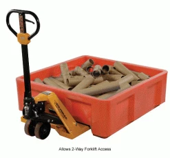 Cheap 🥰 Dandux Forkliftable Single Wall Skid Bulk Container 512167R - 36" x 19-1/2" x 23-1/2", Red ✨ -Containers shop 809110RD 3wco