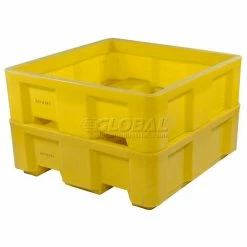 Best Pirce 🧨 Dandux Forkliftable Single Wall Skid Bulk Container 512165Y - 36" x 20" x 17-1/2", Yellow 🎉 -Containers shop 809110YL 03