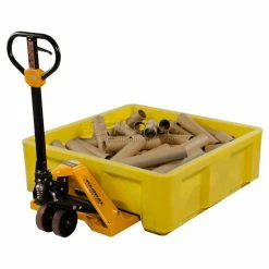 Best Pirce 🧨 Dandux Forkliftable Single Wall Skid Bulk Container 512165Y - 36" x 20" x 17-1/2", Yellow 🎉 -Containers shop 809110YL 08