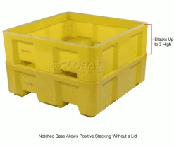 Best Pirce 🧨 Dandux Forkliftable Single Wall Skid Bulk Container 512165Y - 36" x 20" x 17-1/2", Yellow 🎉 -Containers shop 809110YL 2wco
