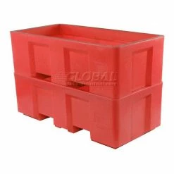 Coupon 🎁 Dandux Forkliftable Single Wall Skid Bulk Container 51-2175RD - 62" x 31" x 21", Red 🔔 -Containers shop 809111RD 05