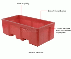 Coupon 🎁 Dandux Forkliftable Single Wall Skid Bulk Container 51-2175RD - 62" x 31" x 21", Red 🔔 -Containers shop 809111RD 1wco