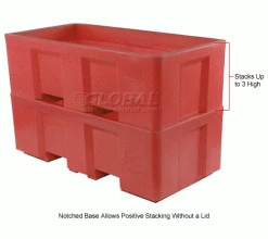 Coupon 🎁 Dandux Forkliftable Single Wall Skid Bulk Container 51-2175RD - 62" x 31" x 21", Red 🔔 -Containers shop 809111RD 2wco