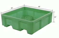 Cheap 🧨 Dandux Forkliftable Single Wall Skid Bulk Container 51-2142GREEN - 48" x 48" x 22", Green 👏 -Containers shop 809112GN dim
