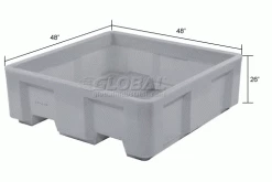 Buy 😉 Dandux Forkliftable Single Wall Skid Bulk Container 51-2143GY - 48" x 48" x 26", Gray 🌟 -Containers shop 809113GY dim