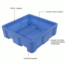 Budget ⭐ Dandux Forkliftable Single Wall Skid Bulk Container 512177 - 62" x 62" x 21", Blue 🤩 -Containers shop 809116BL 1wco