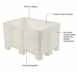 Flash Sale 🛒 Dandux Forkliftable Double Wall Skid Bulk Container 512110N - 36" x 26" x 16-1/2", White 👏 -Containers shop 809117WH 1wco