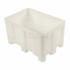 Flash Sale 🛒 Dandux Forkliftable Double Wall Skid Bulk Container 512110N - 36" x 26" x 16-1/2", White 👏 -Containers shop 809118WH 02