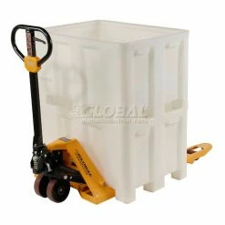 Flash Sale 🛒 Dandux Forkliftable Double Wall Skid Bulk Container 512110N - 36" x 26" x 16-1/2", White 👏 -Containers shop 809118WH 06