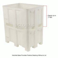 Flash Sale 🛒 Dandux Forkliftable Double Wall Skid Bulk Container 512110N - 36" x 26" x 16-1/2", White 👏 -Containers shop 809118WH 3wco
