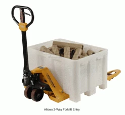 Flash Sale 🛒 Dandux Forkliftable Double Wall Skid Bulk Container 512110N - 36" x 26" x 16-1/2", White 👏 -Containers shop 809118WH 4wco