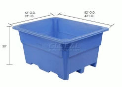 Flash Sale 🥰 Dandux Pallet Container 51-2030U - 52"L x 42"W x 30"H Single Wall, Blue 🤩 -Containers shop 809205BL dim