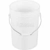 New 🤩 Vestil 6 Gallon Open Head Plastic Pail PAIL-6-PWS with Steel Handle - White 👏