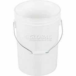 New 🤩 Vestil 6 Gallon Open Head Plastic Pail PAIL-6-PWS with Steel Handle - White 👏