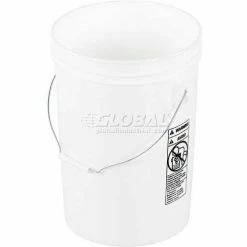New 🤩 Vestil 6 Gallon Open Head Plastic Pail PAIL-6-PWS with Steel Handle - White 👏 -Containers shop 987411 3