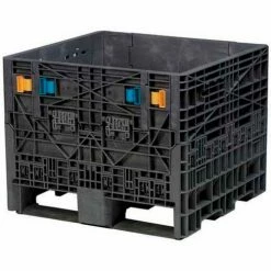 New ❤️ Buckhorn BN3230252010000 Folding Bulk Shipping Container - 32"L x 30"W x 25"H, 1800 Lb. Cap. Black ✨