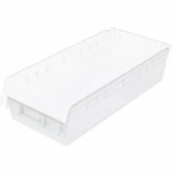 Hot Sale 😍 Akro-Mils ShelfMax® Plastic Nesting Storage Shelf Bin 30014 - 11-1/8"W x 23-5/8"D x 6"H Clear - Pkg Qty 6 🎉