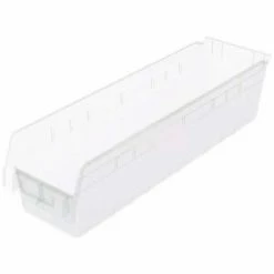 Deals 🔔 Akro-Mils ShelfMax® Plastic Nesting Storage Shelf Bin 30094 - 6-5/8"W x 23-5/8"D x 6"H Clear - Pkg Qty 10 👏