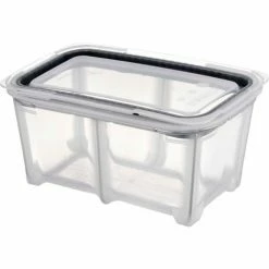 Budget 🎁 Araven 01803 - Food Storage Container W/Lid, Silicone, 5.6 Qt., 1/3 Size, Translucent - Pkg Qty 4 ✔️