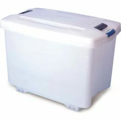 Brand new ⌛ Araven 01890 - Food-Bac Transport Container W/Lid, HDPE, 95.1 Qt., W/ Wheels, White - Pkg Qty 4 😍
